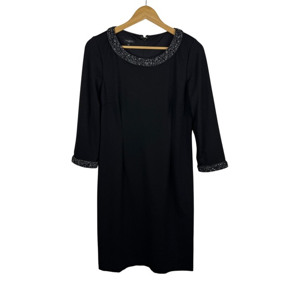 Talbots Womens Black Sheath Dress Sz 10P Classic Career Cocktail‎ Capsule Staple - Picture 1 of 10